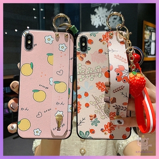 Ốp Lưng Silicone In Hình Trái Cây Có Dây Đeo Tay Cho Realme 5 5s 5i 5pro C3 C2 A1K Oppo R17 Reno 2z 2f Realme Xt K5 X2