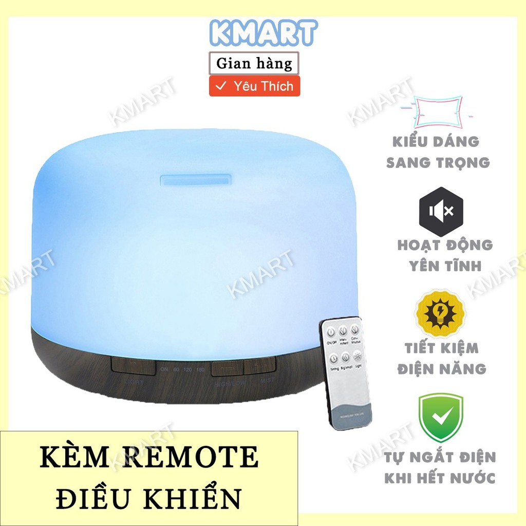 Máy Xông Tinh Dầu Phun Sương Tạo Ẩm Hình Trụ 850ml Tích Hợp Remote Điều Khiển