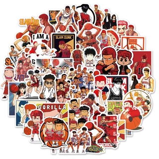 Bộ 50 miếng dán trang trí hình nhân vật hoạt hình Slam Dunk chống thấm nước