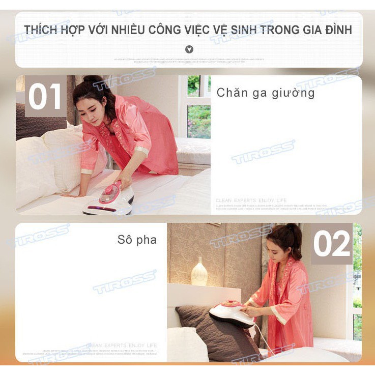 MÁY HÚT BỤI TRÊN GIƯỜNG TIROSS TS9302 CÔNG NGHỆ BA LAN