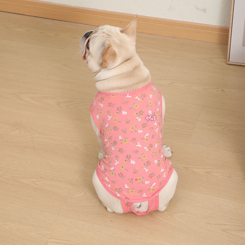 Bộ Áo Liền Quần Sinh Lý Bằng Cotton Nguyên Chất In Chữ Bichon Cho Cún Cưng