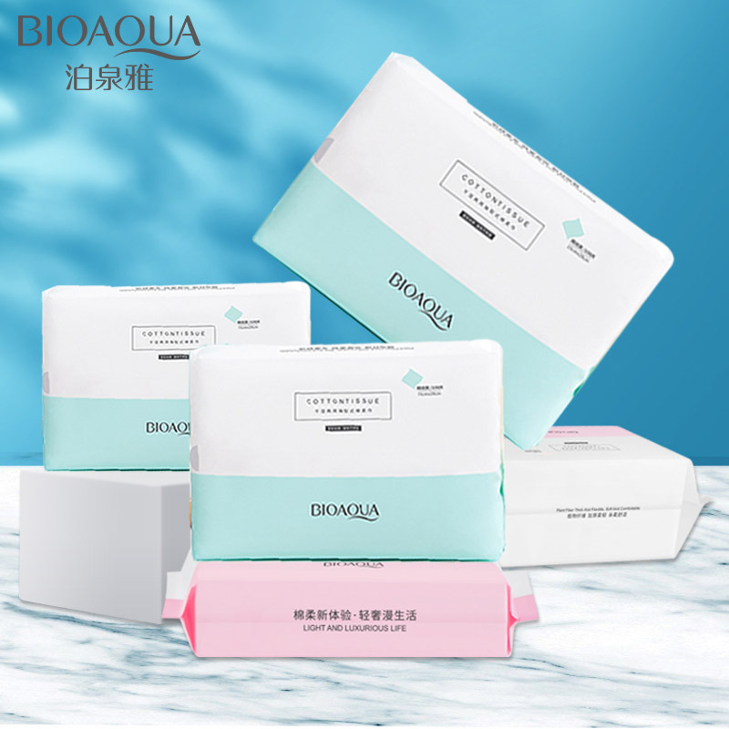 BIOAOUA High Quality Wet Dry Dual-use Removable Cotton Soft Towel Disposable Face Towel Cotton Pad Makeup Remover Cleansing Towel