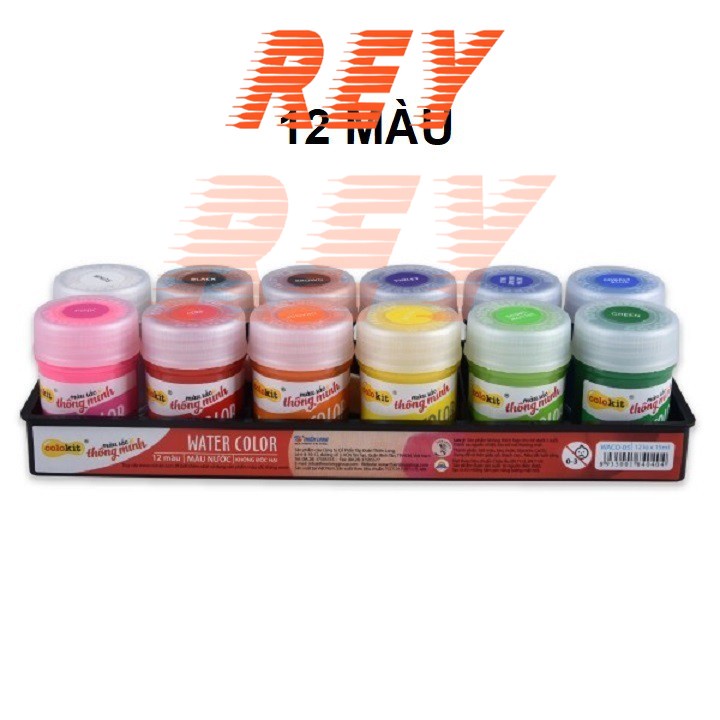 [Gi hoả tốc] Vỉ màu nước 𝑻𝒉𝒊𝒆̂𝒏 𝑳𝒐𝒏𝒈 Poster Colokit 12 màu Waco-05