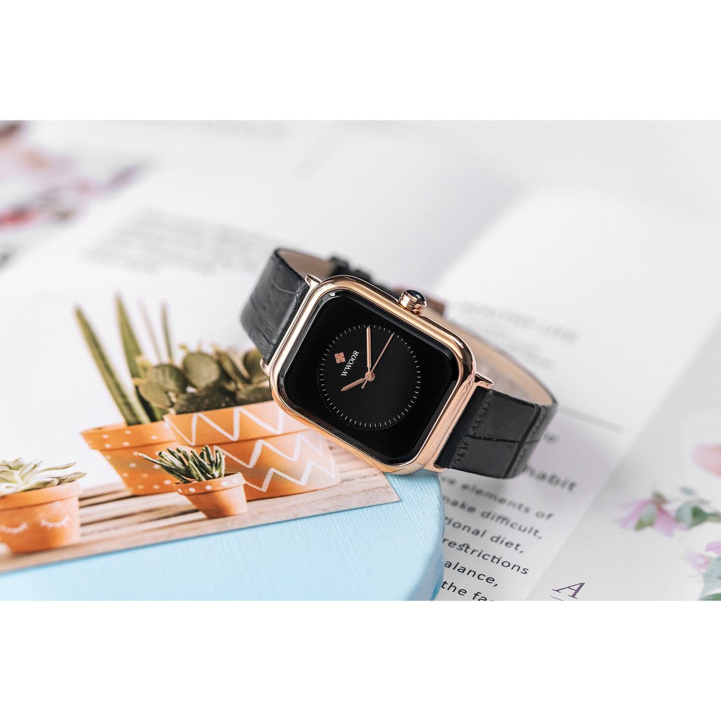 WWOOR  Đồng hồ dây da chống thấm nước thời trang nữ  8873P