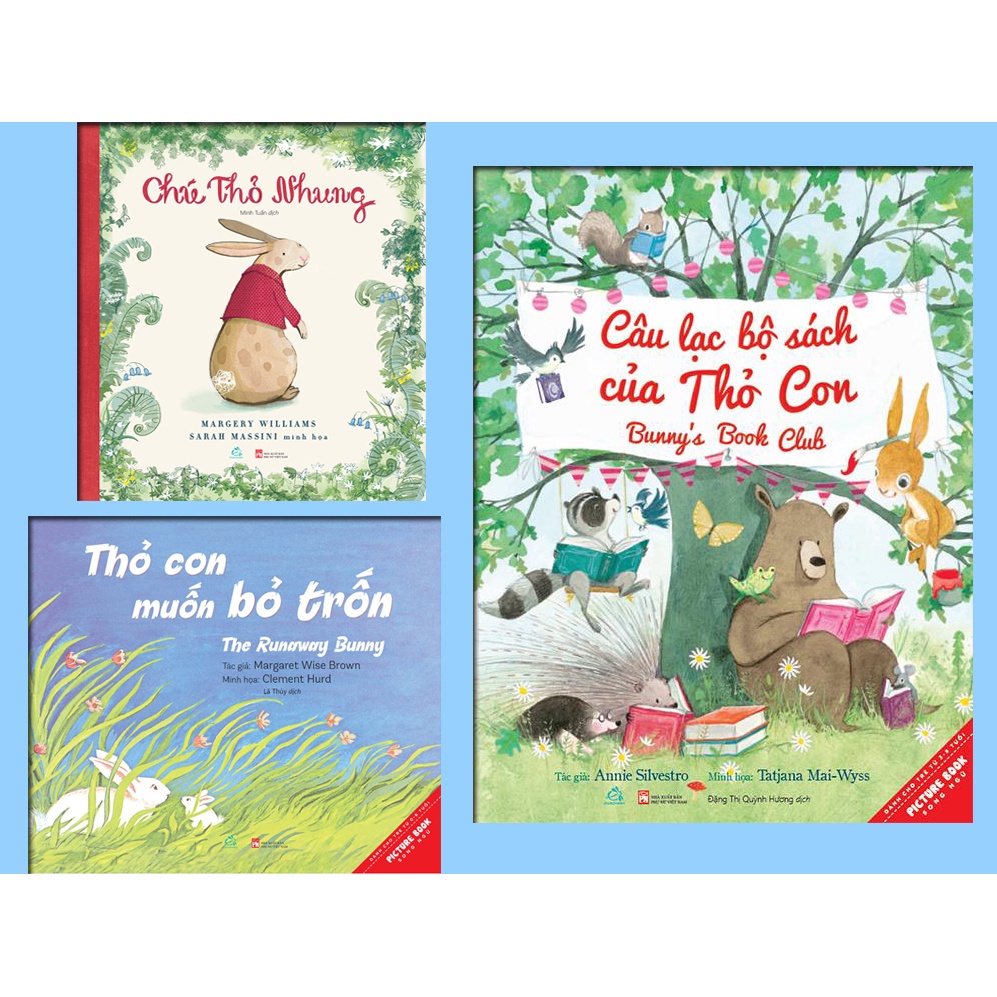 Combo 3 cuốn Thỏ con muốn bỏ trốn + Chú thỏ nhung + Câu lạc bộ sách của thỏ con