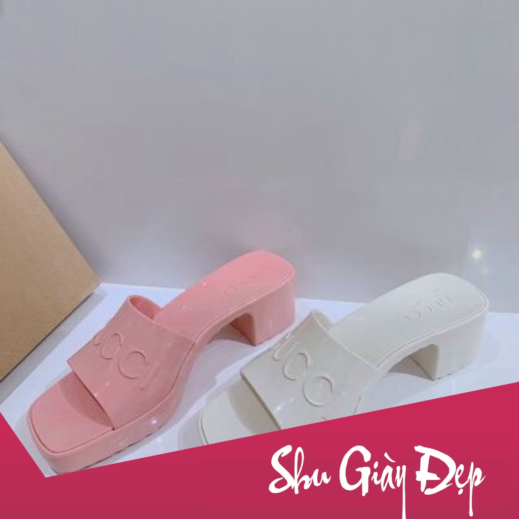 SHU STORE - DÉP GUỐC NỮ THỜI TRANG QUAI NGANG DA BÓNG ĐẾ VUÔNG