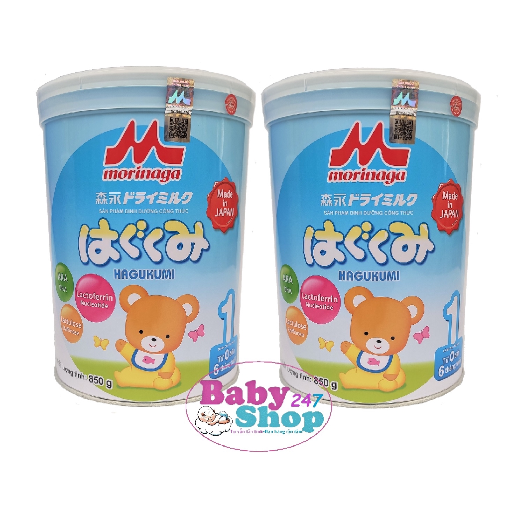 Combo 2 hộp sữa Morinaga số 1 850g mẫu mới, (Chính hãng Lê Mây, date t9/2022)