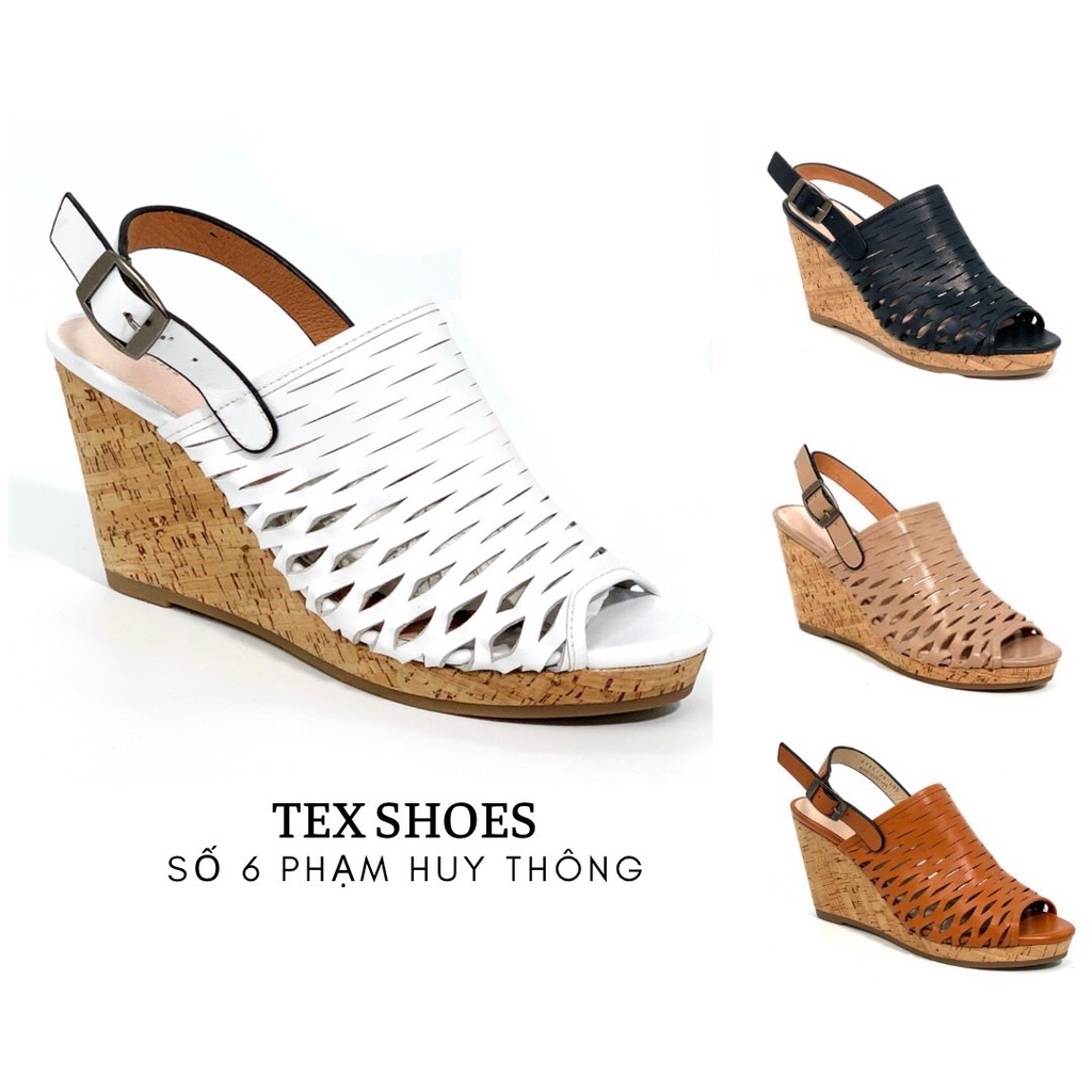 Sandal nữ đế xuồng dập laze thời trang cao cấp VNXK TEX SHOES