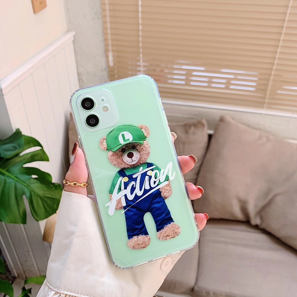 Ốp điện thoại TPU mềm in hình gấu bông thời trang cho iPhone12 12Pro Max 12Mini 11Pro Max 7Plus XSmax XR | BigBuy360 - bigbuy360.vn