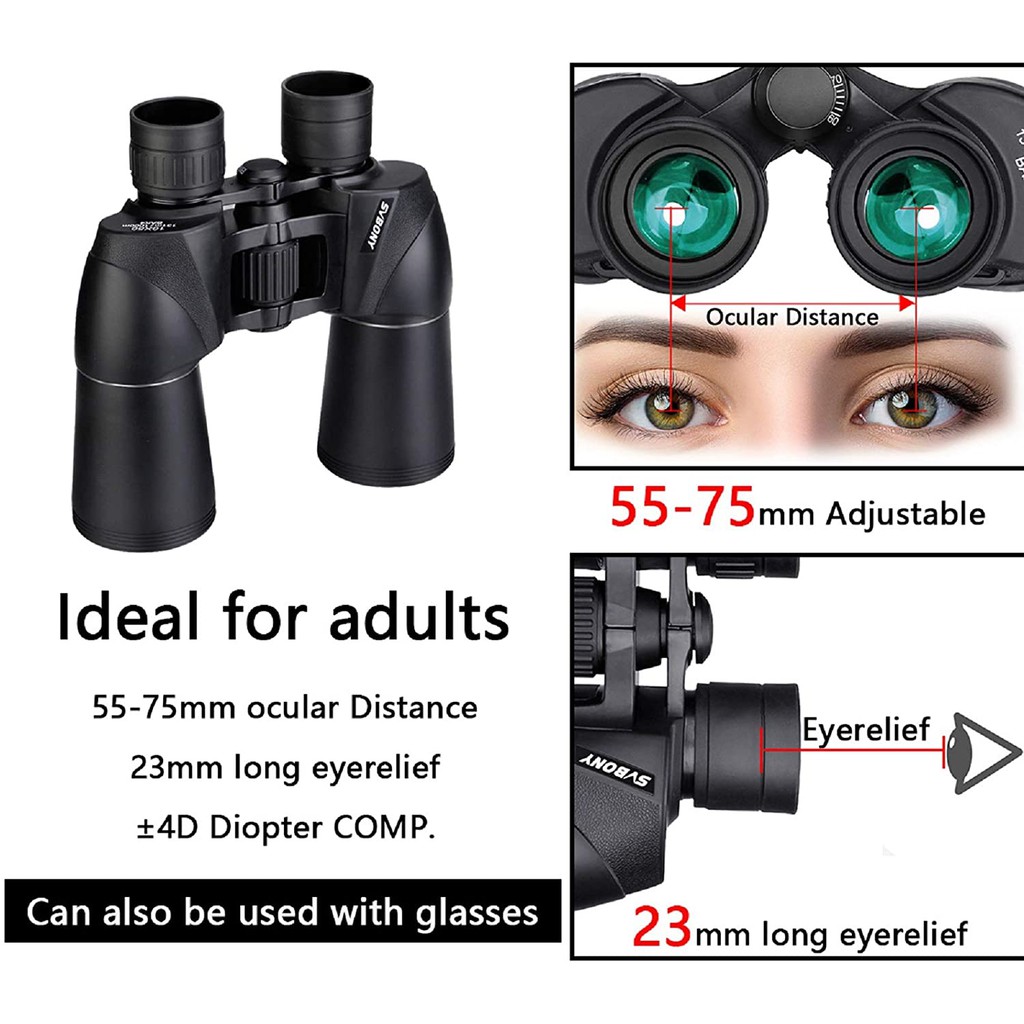 Ống Nhòm SVBONY SV206 BAK4 FMC 10x50 Kháng Nới Đi Kèm Dây Đeo Cổ Đa Năng Tiện Dụng Thích Hợp Cho Dã Ngoại | BigBuy360 - bigbuy360.vn