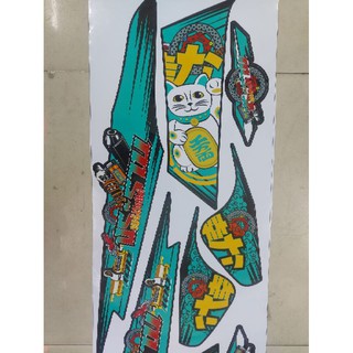 Tem xe wave 100 mẫu tem mèo thần tài dán được nhiều màu xe