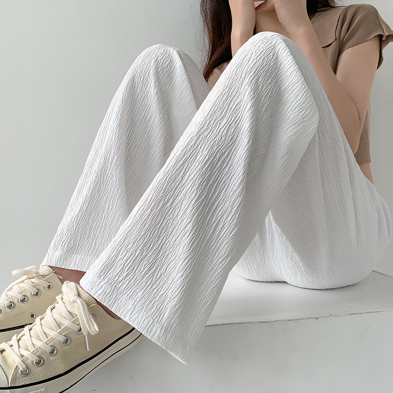 Quần thể thao IELGY dáng dài cạp cao ống rộng màu trơn thời trang cho nữ