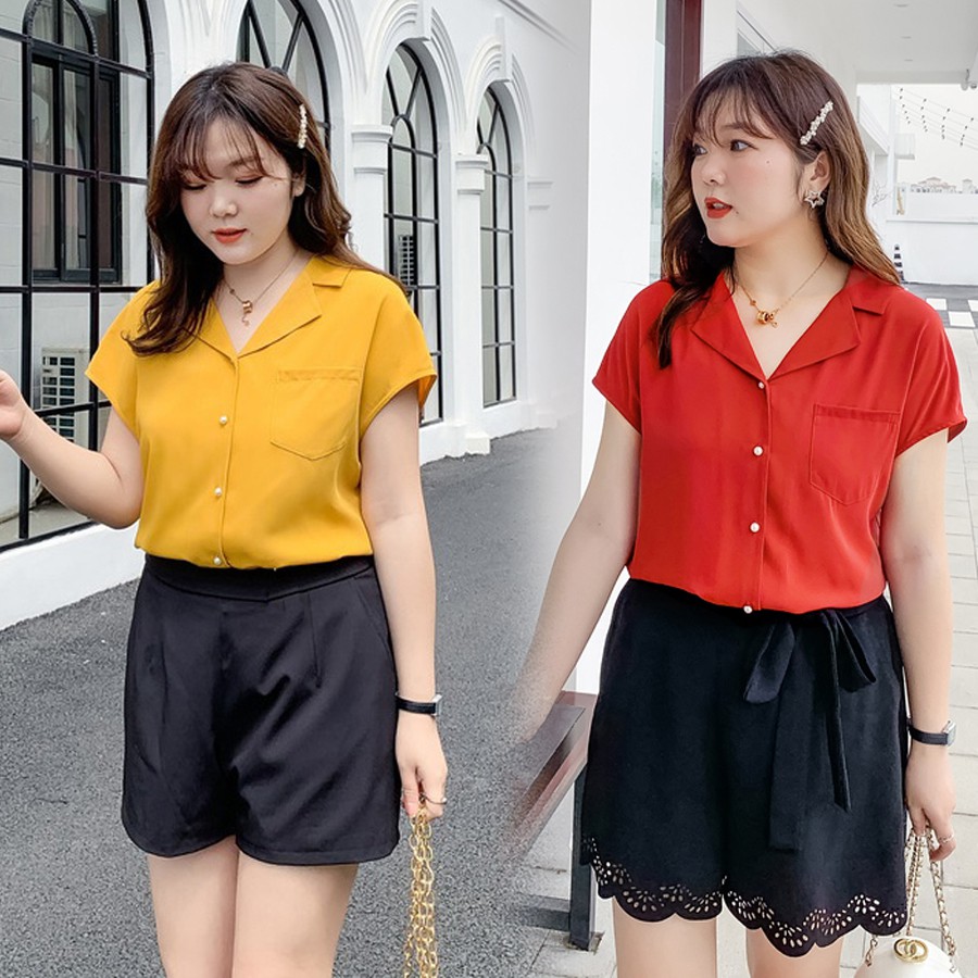 Áo cổ Pijama cho người béo mập - ABEO079