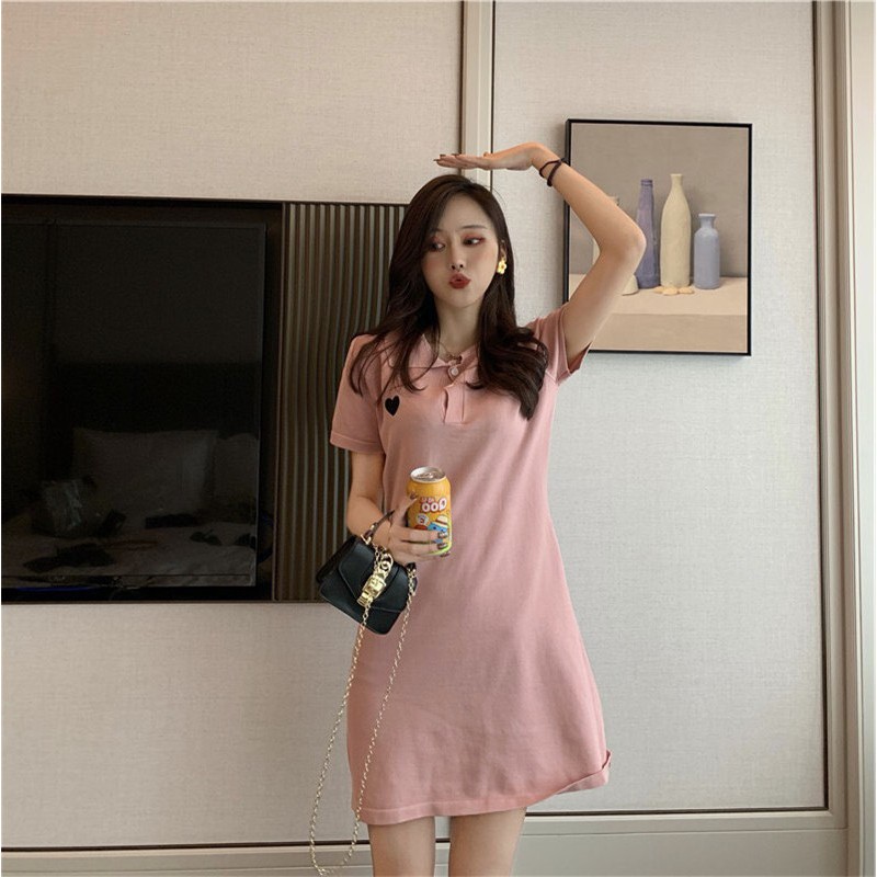 Đầm suông đẹp ulzzang cổ polo ngắn tay, Đầm ulzzang dáng ngắn Hàn Quốc - Roxie | BigBuy360 - bigbuy360.vn