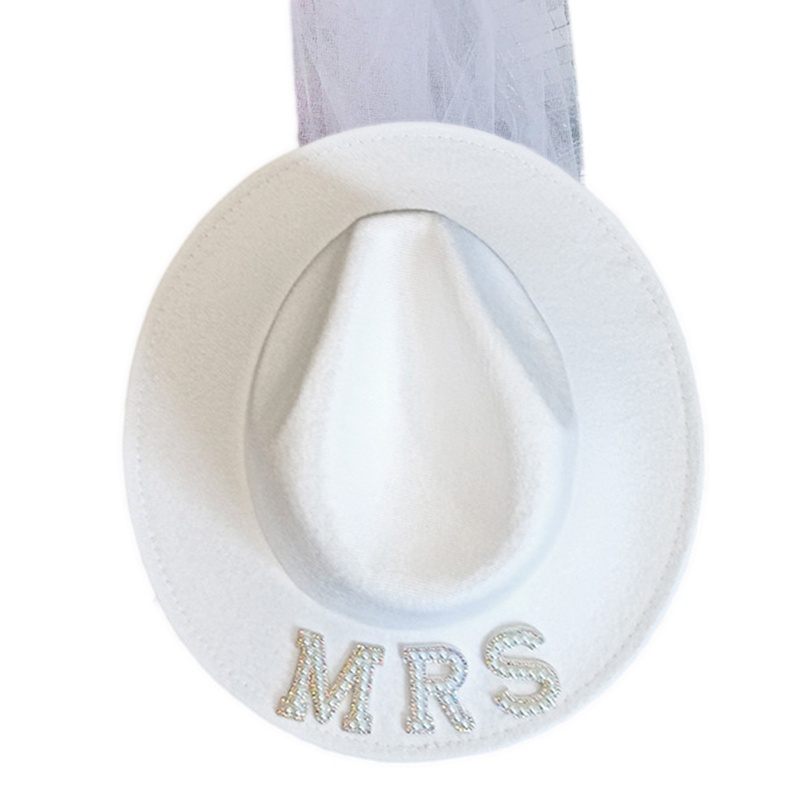 Mũ Hóa Trang Chữ MRS Lấp Lánh Thanh Lịch Làm Phụ Kiện Chụp Ảnh Cô Dâu Ngày Cưới