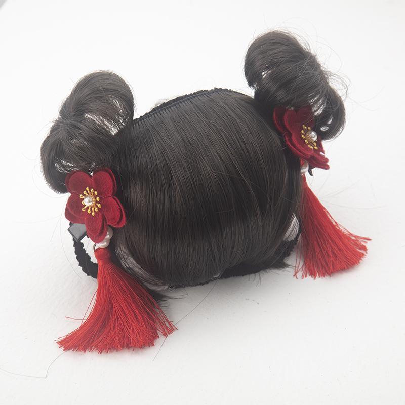 Búi tóc giả thắt nơ dễ thương cho bé gái