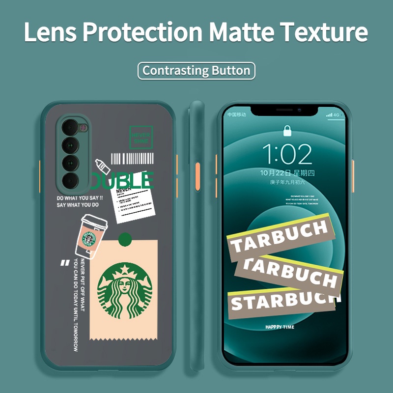 Ốp Điện Thoại Cứng Nhám Chống Sốc In Hình Starbucks Thời Trang Cho OPPO Reno4 Pro