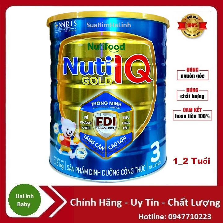 Sữa Nuti IQ Gold 3 FDI 1.5kg [Mẫu mới]