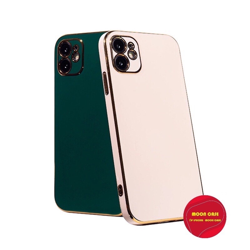 Ốp lưng dẻo mạ viền gold CẠNH VUÔNG sang trọng dành cho 6/6plus/6s/6splus/7/7plus/8/8plus/x/xr/xs/11/12/13/promax