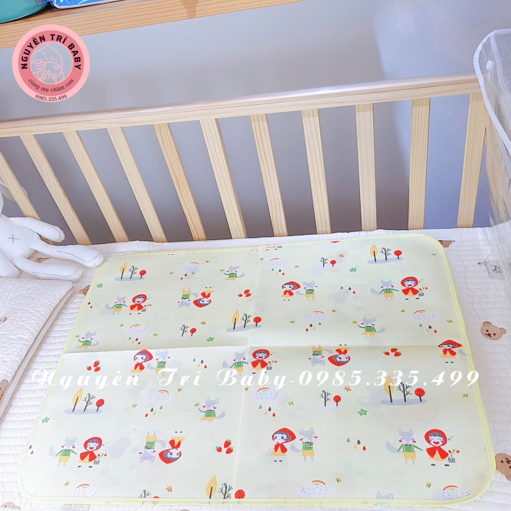 Chiếu Chống Thấm 4 Mùa MIPBI - 2 Mặt In Hình Dễ Thương, Nằm Được Cả 2 Mặt
