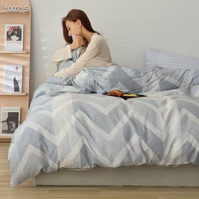 Bộ chăn ga gối Cotton Organic M2T BEDDING phong cách Hàn Quốc hiện đại đủ kích thước - COTTON Kẻ Sóng
