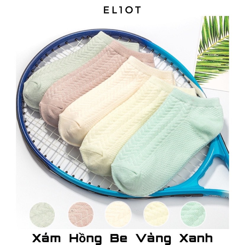 Tất, vớ ngắn cổ len vặn thừng Pastel Hàn Quốc