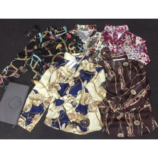 ÁO sơ mi phi lụa đắp chéo cổ chocker