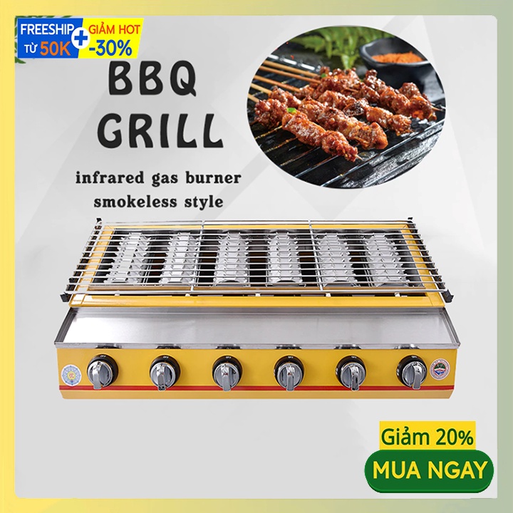 Bếp gas nướng BBQ hồng ngoại 6 trụ ETON ET-K233
