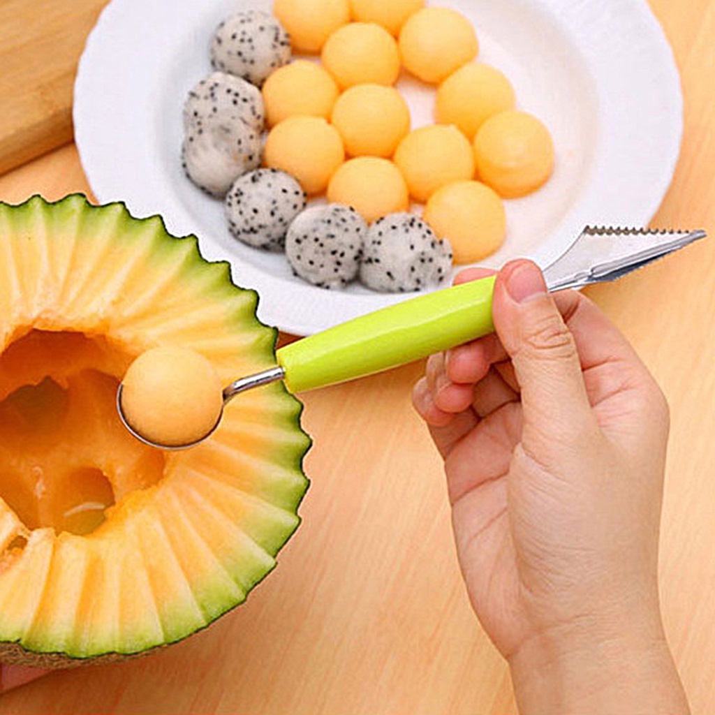 🅢🅗Muỗng Múc Dưa Hấu Hai Đầu Thiết Kế Răng Cưa Tiết Kiệm Sức Lực