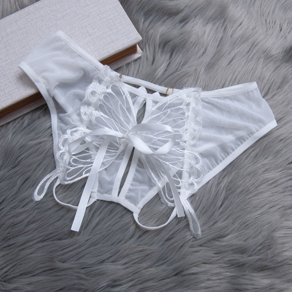 Quần lót dây lưng thấp vải lưới thêu hình bướm rỗng nhiều màu sắc quyến rũ cho nữ
