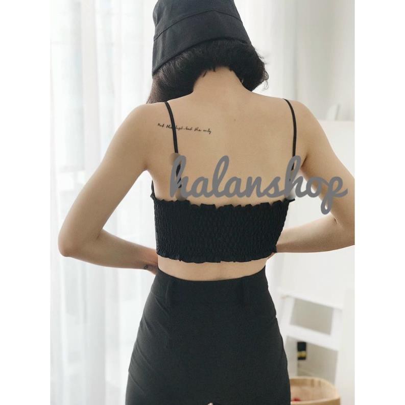 Áo Bra Hai Dây Áo Lót Trong Corset Có Mút Ngực Ôm Body Nhún Lưng Đen Trắng Nude Xanh DRABRA01