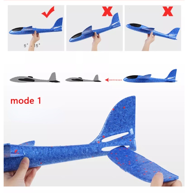 Máy Bay Đồ Chơi 48cm 2 Chế Độ Dạng Ném Thú Vị Cho Bé