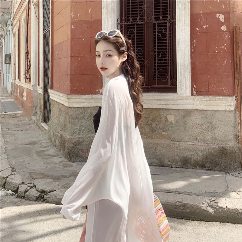 SUXI Áo Sơ Mi Chống Nắng Dáng Rộng Màu Sắc Đơn Giản Thời Trang Mùa Hè Dành Cho Nữ