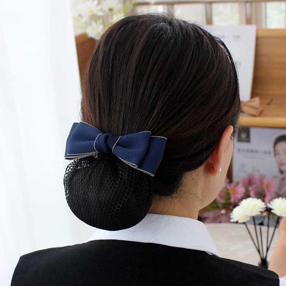 Kẹp Tóc Nơ Phối Lưới Phong Cách Vintage Cho Nữ