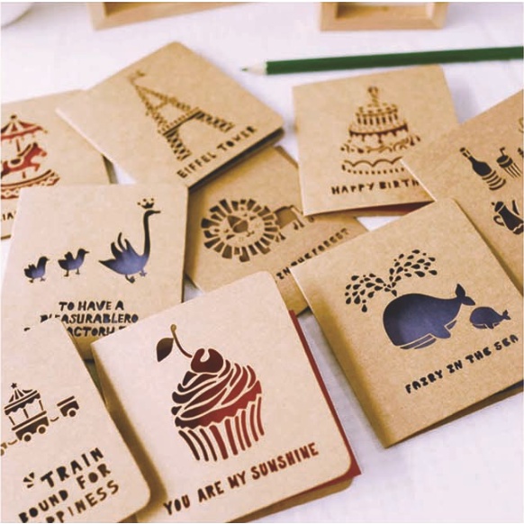 Giấy Kraft A3 bìa cứng 250 gsm làm thiệp handmade hộp quà love book chuẩn Vintage 10 tờ