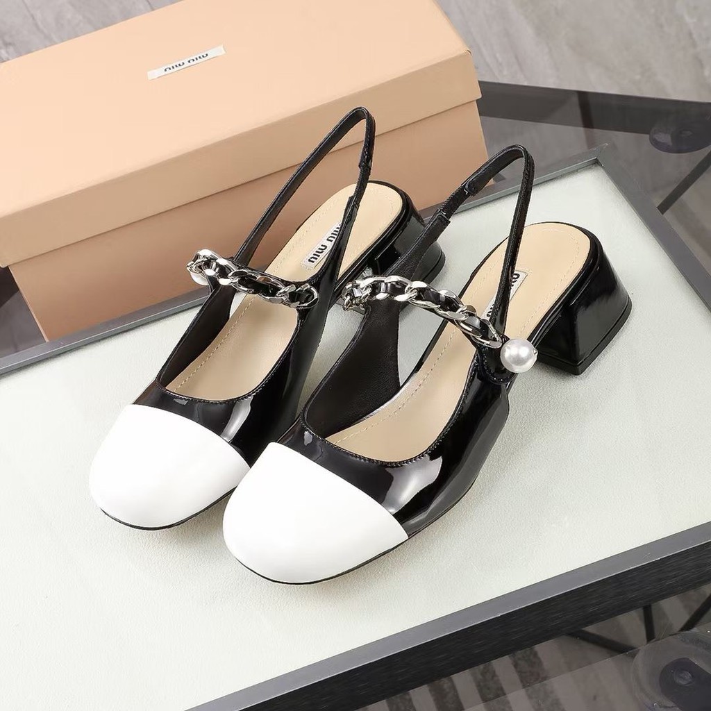 Sandal cao gót 3 phân miumiu cao cấp 2 màu