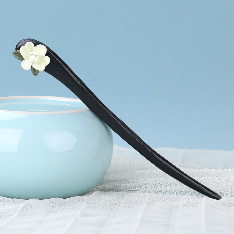 Trâm cài tóc gỗ đính hoa Sơn Chi