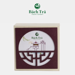Bạch Kim Trà BÁCH TRÀ từ Shan Tuyết Cổ Thụ đốt cháy chất béo tốt cho cơ thể đóng gói hộp vuông hút chân không 80gr