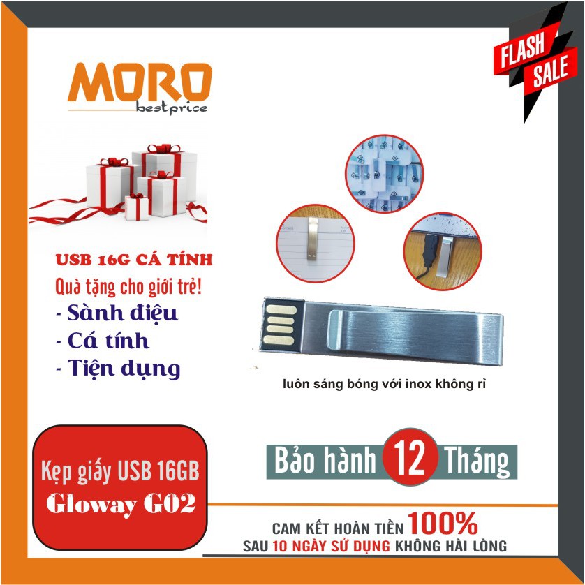 Kẹp giấy Mini USB 16GB Gloway G02