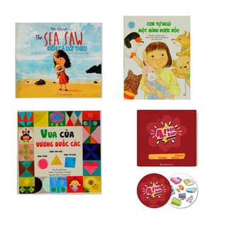 Hộp háo hức RÈN LUYỆN TÍNH TỰ LẬP, TÌNH YÊU THƯƠNG 3-10 tuổi, Combo 3 cuốn sách, set trò chơi A KIA KÌA T321MIX