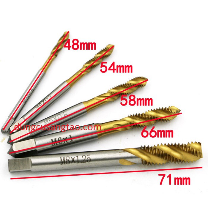 Mũi tạo ren trong 6542 phủ titanium