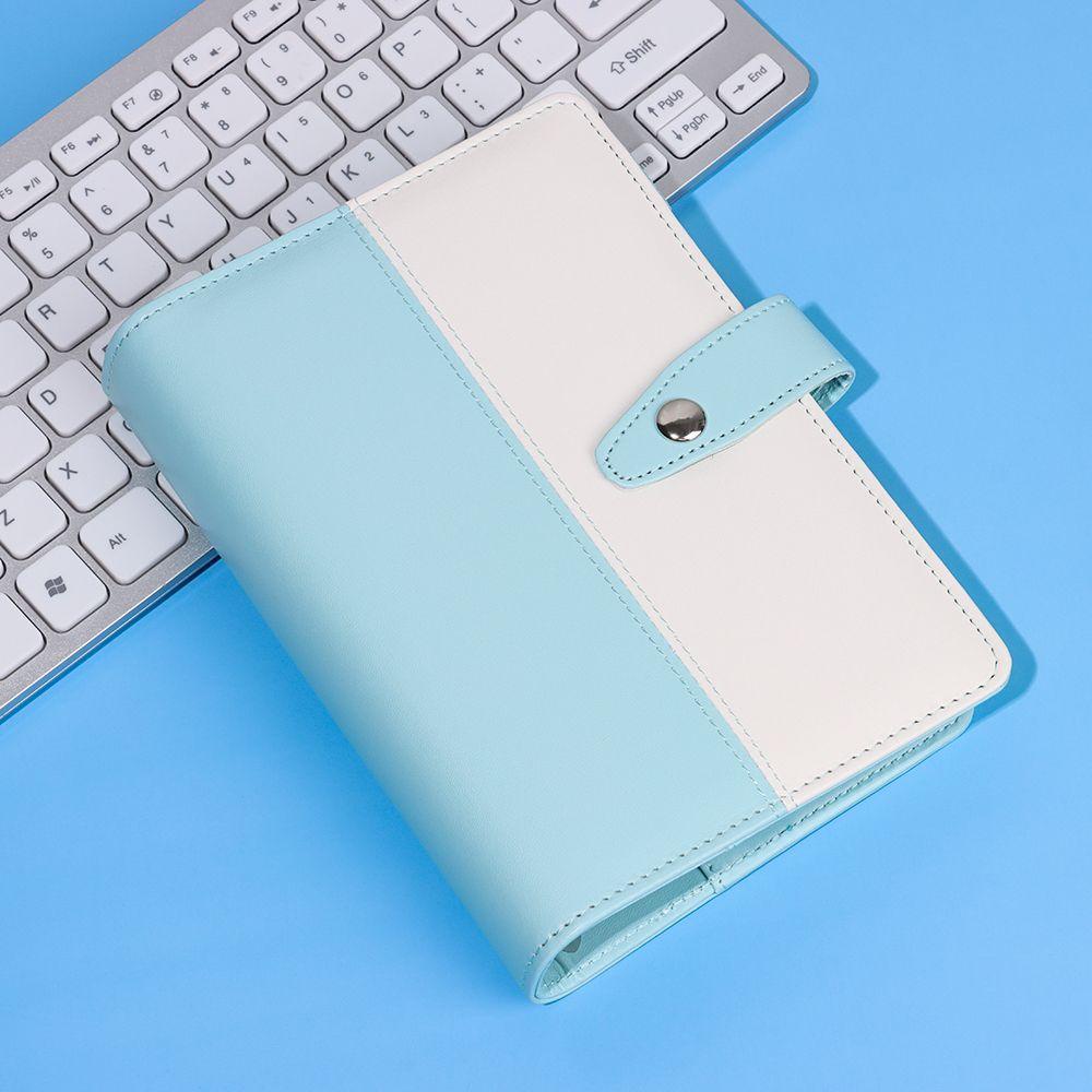 CHOOKEY Bìa Đựng Tài Liệu Khổ A6 6 Lỗ Họa Tiết Chiếc Lá Màu Sắc Xinh Xắn Kèm Khóa Cài Tiện Dụng