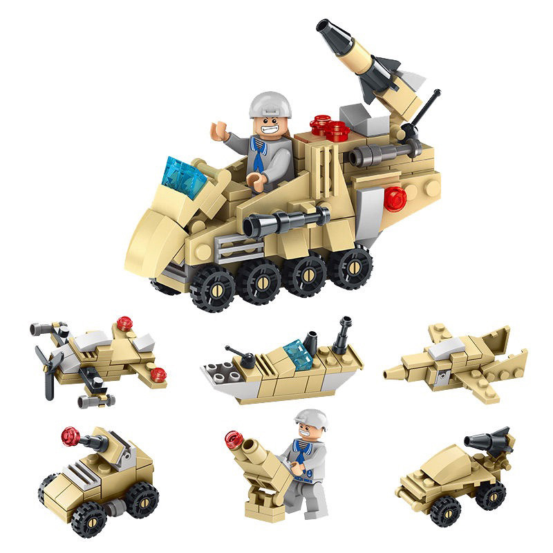 Bộ Đồ Chơi Lắp Ráp Mô Hình Xe Ô Tô 6 Trong 1 Cho Bé