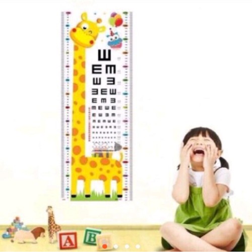 Decal dán tường thước đo chiều cao trẻ em bé hình con vật - 1183 SHOP SIÊU RẺ 88