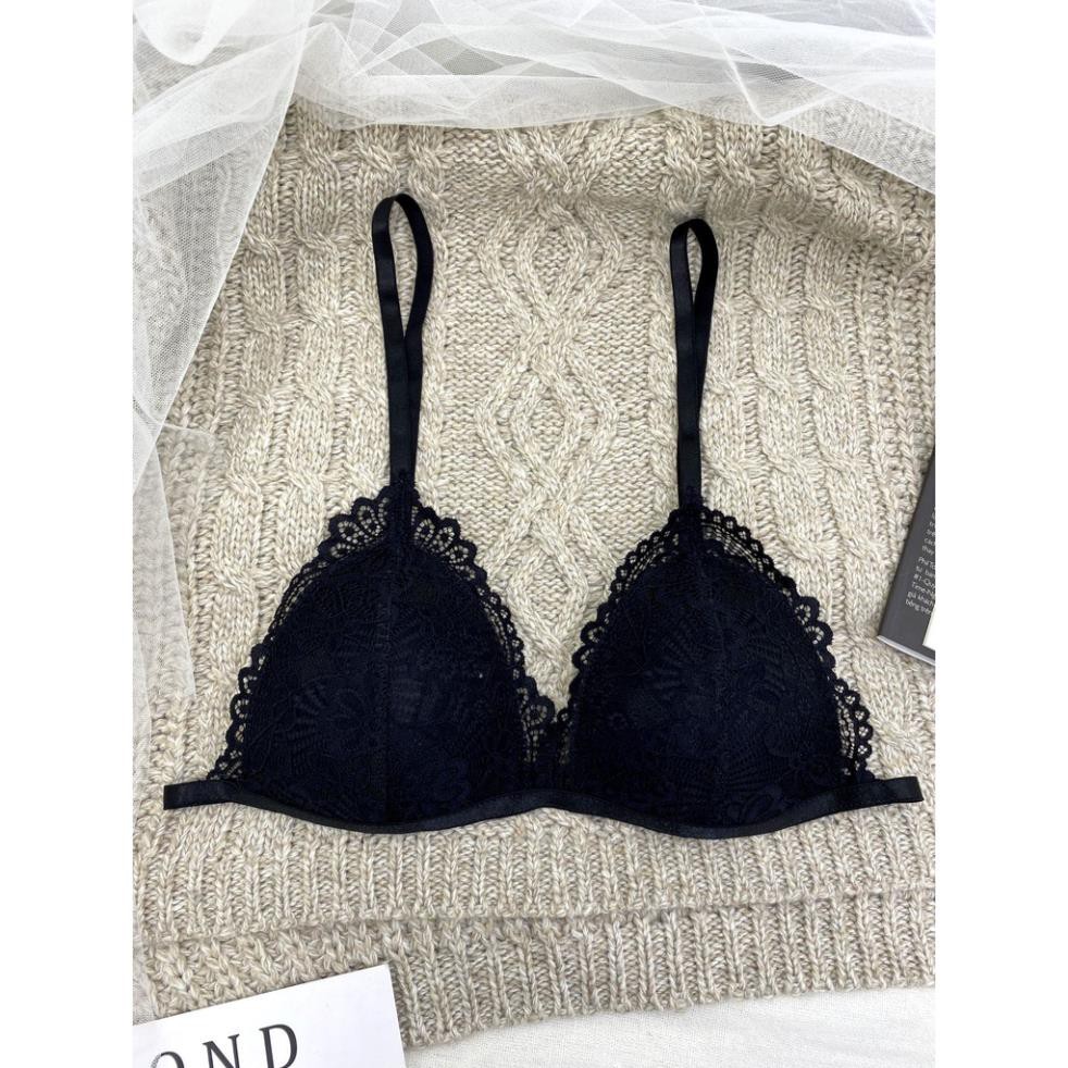 Bộ đồ lót ren đen dây♥️FREESHIP♥️ Ren cao cấp Sexy gợi cảm có dây ôm ngực nguyên set gồm áo lót + quần lót