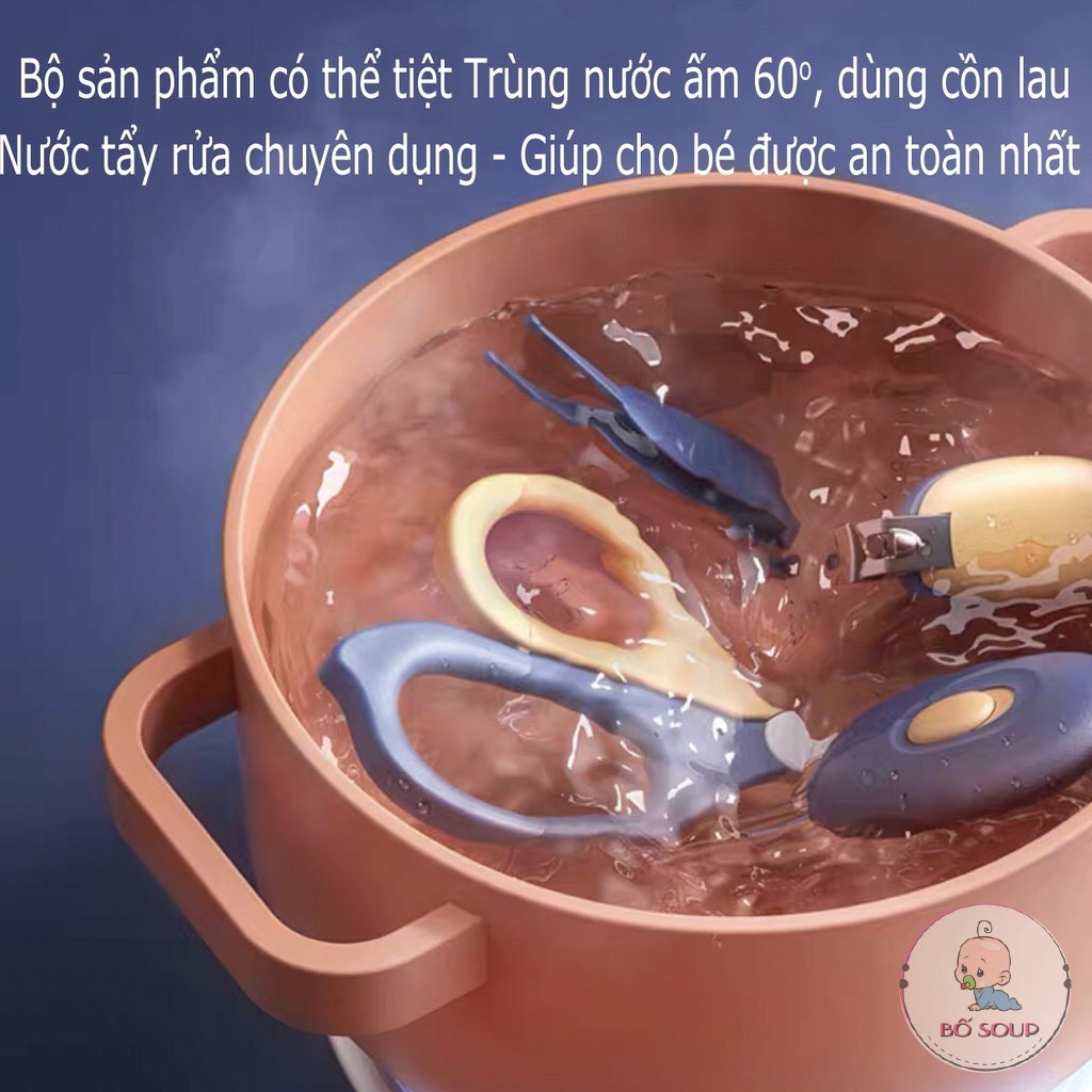 Bộ bấm móng tay cho bé cao cấp 5 món, cắt móng tay cho bé sơ sinh an toàn Shop Bố Soup