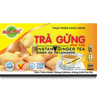 Trà gừng hòa tan hùng phát 10g × 20 gói