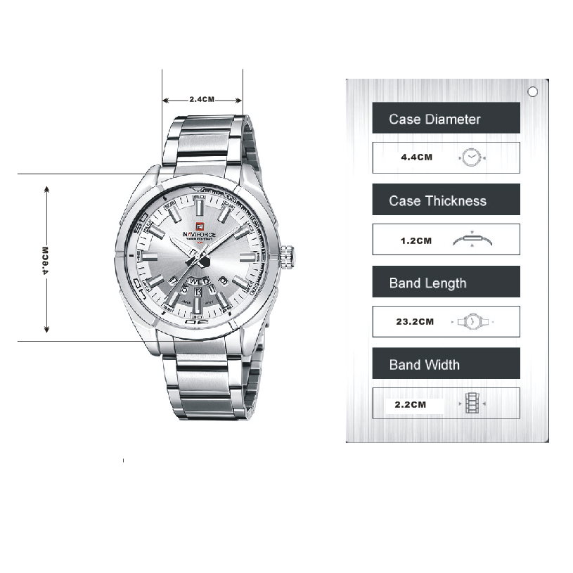 NAVIFORCE NF9038 Men Casual Fashion Stainless Steel Band Analog Quartz Watch | BigBuy360 - bigbuy360.vn