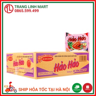 Thùng 30 gói mì Hảo Hảo các loại tôm chua cay, gà vàng, xào chua ngọt gói 75g