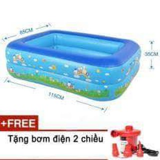 Bể bơi 2 tầng 1m2 tặng kèm bơm điện 2 chiều hút chân không